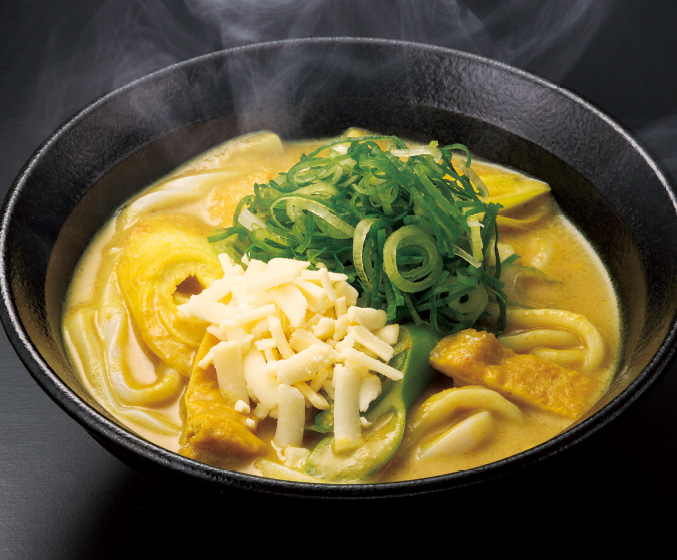 青ネギチーズカレーうどん